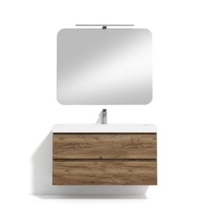 Mueble de baño suspendido KLIMT con encimera Suri resin stone - Washbasin cabinet by Blubbain