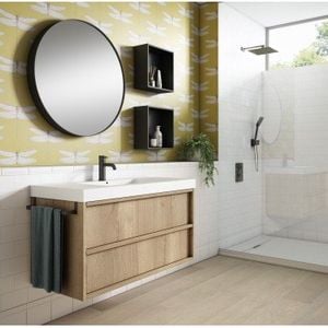 Mueble de baño NICOL cálido y elegante, fabricado en España, enviado montado y con envío gratis - Washbasin cabinet by Blubbain