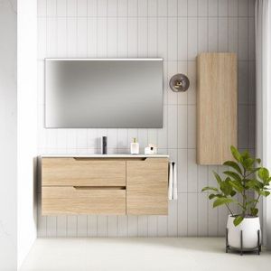 SARAO Wall-hung Bathroom Vanity with ceramic countertop - Washbasin cabinet by Blubbain