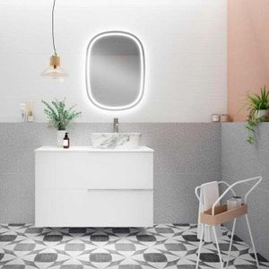 Mueble de baño suspendido LEMON con encimera solid surface - Washbasin cabinet by Blubbain