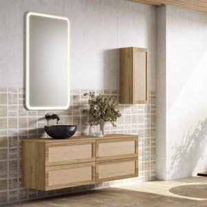 CALMA Wall-hung Bathroom Vanity with wood countertop - Washbasin cabinet by Blubbain