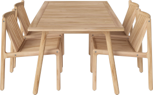 Patio garden dining set (4 chairs and table L160 cm) - Table by Bolia