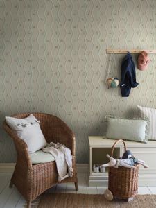 Wavy Stripe Animals - Wallpaper by Borastapeter