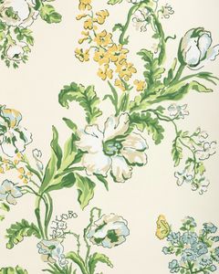Maintenon - Vert/Soleil - Wallcovering by Brunschwig & Fils