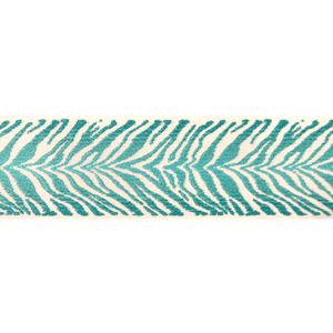 Tigre Tape - Aqua - Curtain by Brunschwig & Fils