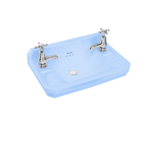 Bespoke Enchanted Blue Edwardian 51cm Cloakroom Basin | SKU B82THENCH | Burlington Bathrooms - Washbasin by Burlington