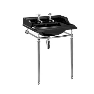 Bespoke Jet Classic 65cm Basin & Basin Stand (Jet with 1 tap holes) | SKU B15 1TH JET T49A CHR | Burlington Bathrooms - Washbasin by Burlington