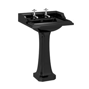 Bespoke Jet Classic 65cm Basin & Classic Pedestal (Jet with 1 tap hole) | SKU B151THJET | Burlington Bathrooms - Washbasin by Burlington