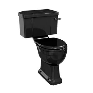 Bespoke Jet Standard CC WC with 520 Lever Cistern (Jet) in Bespoke | SKU P5 JET C1 JET | Burlington Bathrooms - Toilet seat by Burlington