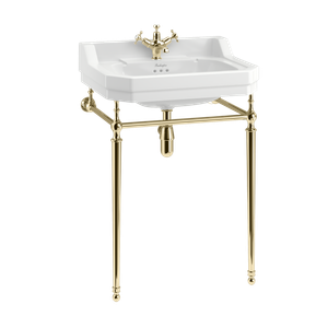 Edwardian 610mm Basin with Gold Washstand (with 1 tap hole) in Basins | SKU B5 1TH-T23A GOLD | Burlington Bathrooms - Washbasin by Burlington