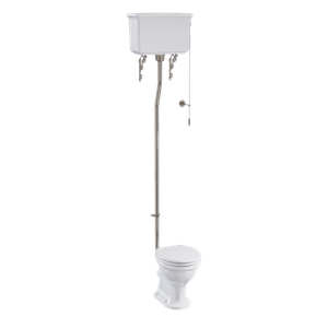 Guild High Level WC (Chrome) | SKU GU6118CW + GU7002CW + T30 CHR | Burlington Bathrooms - Toilet seat by Burlington
