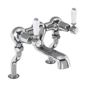 Kensington Bath Filler Deck Mounted (Quarter turn with White accent) | SKU KE23 | Burlington Bathrooms - Bathtub by Burlington