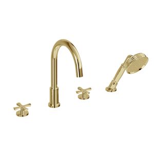 Riviera 4 Hole Bath Set (Gold) | SKU RIV33GOLD | Burlington Bathrooms - Bathtub by Burlington