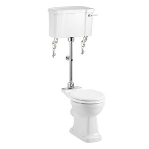 Standard Medium Level WC with 520 Lever Cistern (White) | SKU P5 T33 CHR C1 | Burlington Bathrooms - Toilet seat by Burlington