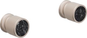 2 Handle Tub or Shower Trim Only, with Black Marble Handle Cap - Shower by California Faucets