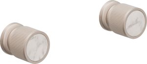 2 Handle Tub or Shower Trim Only, with White Marble Handle Cap - Shower by California Faucets