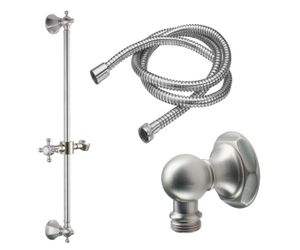 Slide Bar Handshower Kit - Cross Handle with Hex Base - Shower by California Faucets