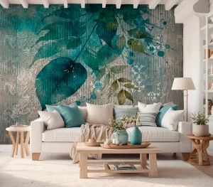 Wallpaper Foglie tessili - Wallpaper by Carta da Parati Artistica