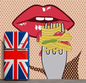 Wallpaper Labbra pop art - Wallpaper by Carta da Parati Artistica