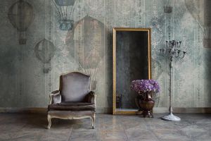 Wallpaper Mongolfiere vintage - Wallpaper by Carta da Parati Artistica