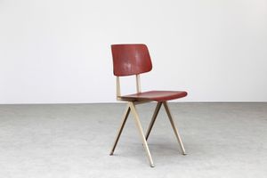 Chaise vintage Galvanitas S16 acajou et beige - Chair by Cartel de Belleville