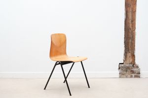 Chaise vintage Galvanitas S25 hêtre et marron - Chair by Cartel de Belleville