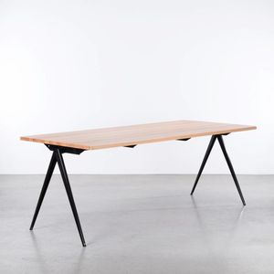 Table Galvanitas TD4 noir et hêtre - Table by Cartel de Belleville