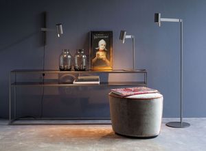 CAMEO SUPERSIZE - Rectangular glass and steel console table - Console by Christine Kröncke Interior Design