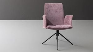 JARO 300 - Swivel trestle-based fabric chair with armrests