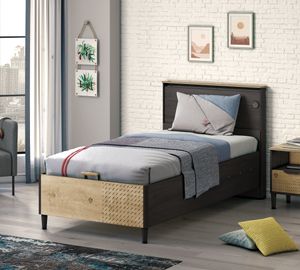 Black Bed With Base - Bed frame by Cilek