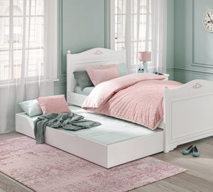 Rustic White Pull-out Bed (90x190 cm) - Bed frame by Cilek