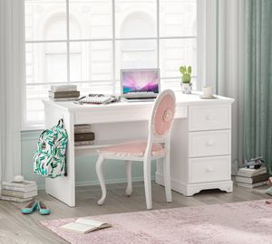 Rustic White Study Desk - Desk by Cilek