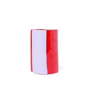 Four Lines Vase - Matt Coral, Lilac - Styling by corsi design