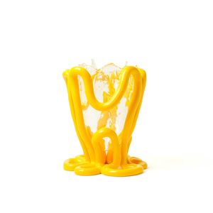 Indian Summer Vase M - Clear, Matt Yellow - Styling by corsi design