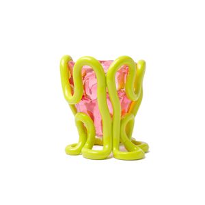 Indian Summer Vase S - Clear Light Ruby, Fluo Yellow - Styling by corsi design
