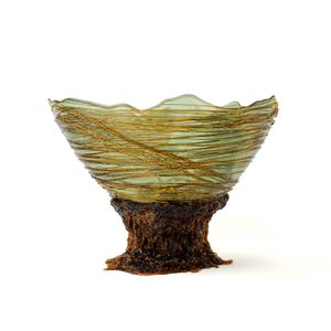 Ogiva Vase L - Clear Aqua, Brown - Styling by corsi design