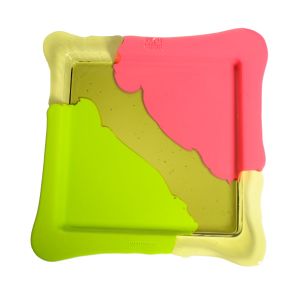 Try Tray Square Stripes - Matt Lime, Clear Bottle Green And Matt Fuchsia - Accessories by corsi design