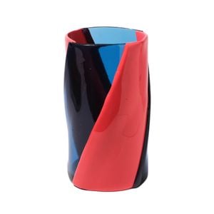 Twirl Vase - Clear Light Blue And Matt Sorbet - Styling by corsi design
