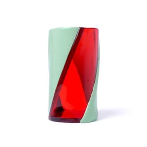 Twirl Vase - Clear Red, Mint - Styling by corsi design