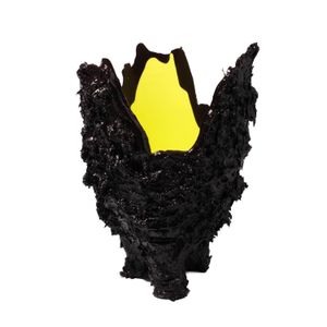 Lava Vase - Matt Aubergine And Matt Fluo Yellow - Styling by corsi design
