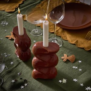 The Ganache - Terracotta candlestick duo - Styling by COSIN Paris