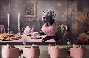 TEA DOG TIME - Wallpaper by Creative Space