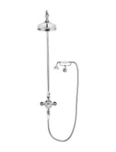 Belgravia Thermo Shower Valve with Fixed Head and Cradle in Chrome - Shower by Crosswater