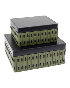 Cuoio Box Set of 2 - Accessories by Currey and Company