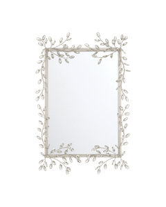 Forget-Me-Not Silver Rectangular Mirror - Accessories by Currey and Company