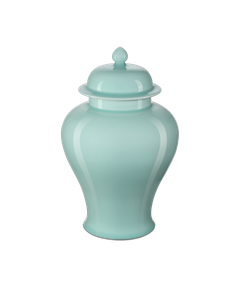 Celadon Small Green Temple Jar - Styling by Currey and Company