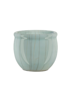 Celadon Crackle Round Planter - Styling by Currey and Company