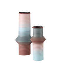 Happy 80's Blue & Red Vase Set of 2 - Styling by Currey and Company