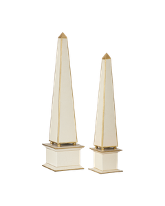 Daphne Ivory Obelisk Set of 2 - Styling by Currey and Company