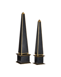 Daphne Black Obelisk Set of 2 - Styling by Currey and Company